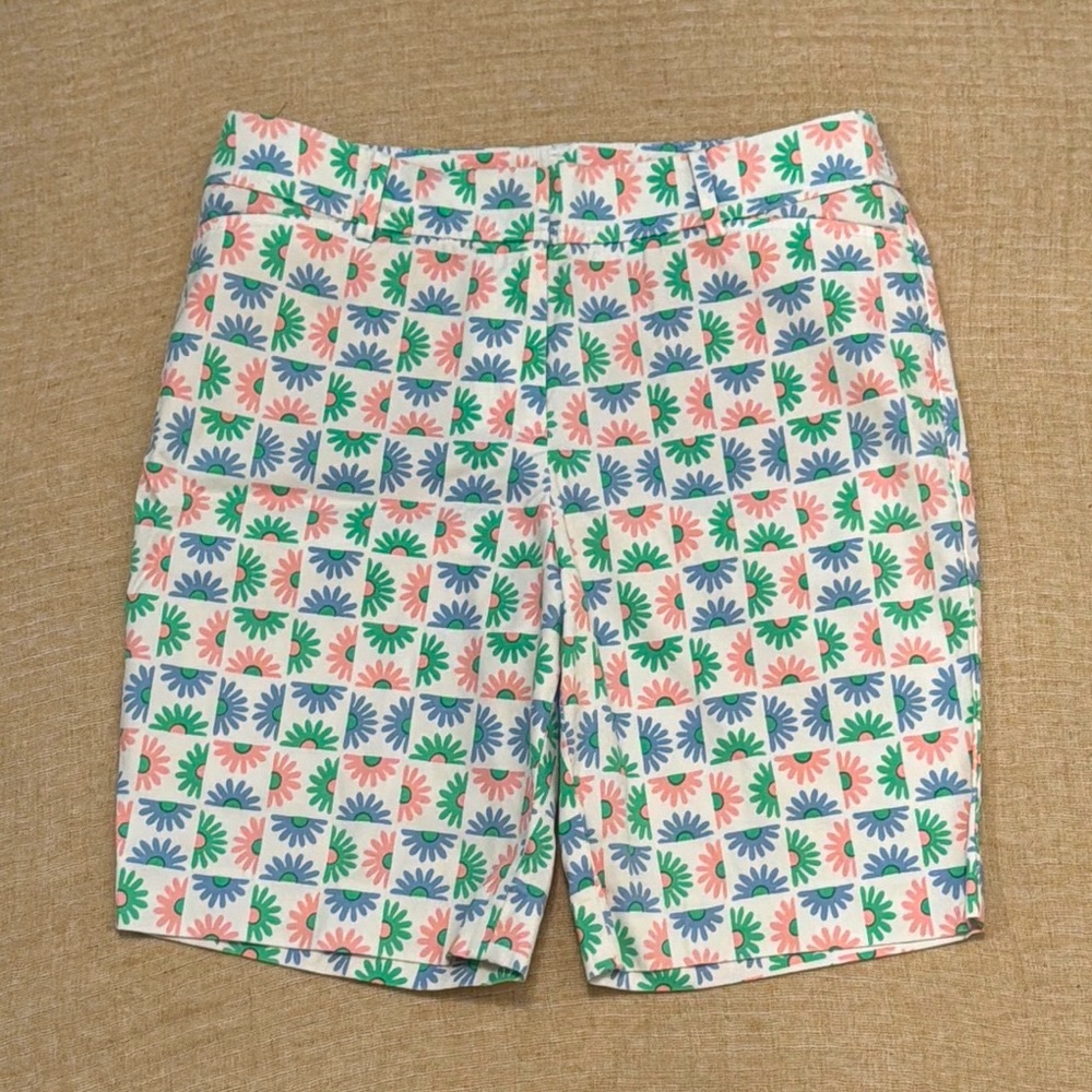Talbots Pink, Green, Purple Flat Front Shorts